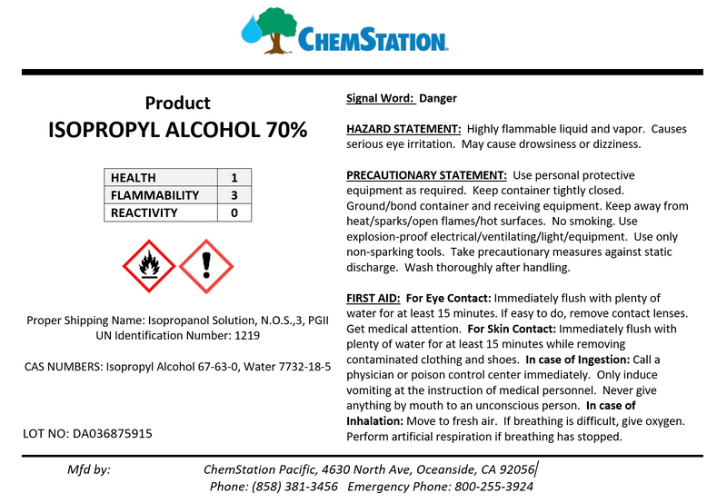 70% Isopropyl Alcohol